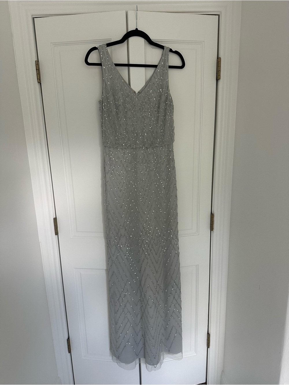 BHLDN Silver beaded gown